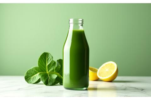 KL Green Detox custom juice, a green juice with spinach, cucumber, and lemon.