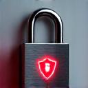 Gembok digital dengan ikon perisai, melambangkan langkah keselamatan data Ceria Citrus Hub yang teguh.