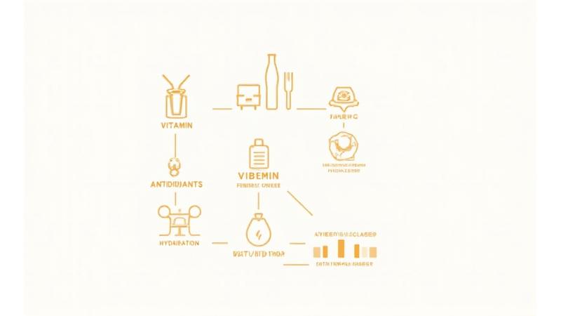 Infografik yang menunjukkan pecahan nutrisi utama dalam hidangan salad buah Ceria Citrus Hub